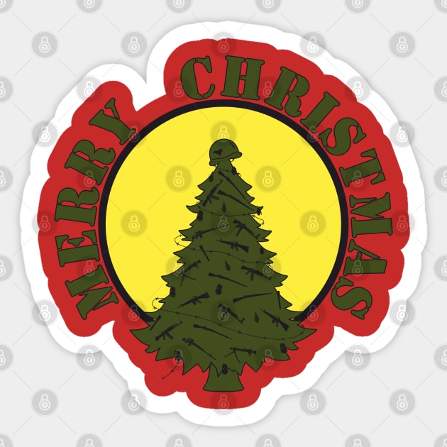 Military Christmas tree wishes everyone a Merry Christmas! Sticker by FAawRay